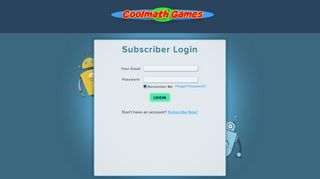 Subscriber Login - Cool Math Games