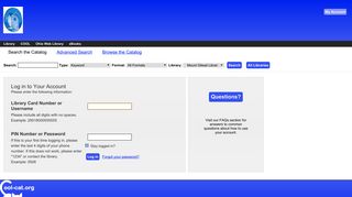 Account Login - Mount Gilead Library