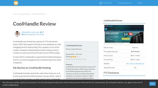 CoolHandle Review: Pros & Cons, Hosting Features & User Comment ...