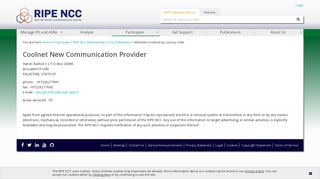 Coolnet New Communication Provider - RIPE NCC