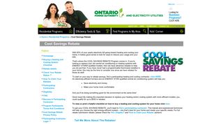 Every Kilowatt Counts - COOL SAVINGS REBATE - homepage