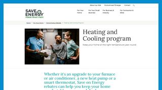 Heating & Cooling Program - Home Energy Rebates | Save on Energy