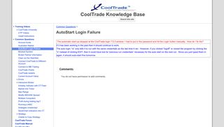 AutoStart Login Failure - CoolTrade Knowledge Base - Google Sites