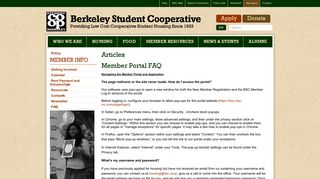 Member Portal FAQ - Berkeley Student Cooperative
