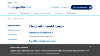 Help With Credit Cards For Existing Customers | The Co-operative Bank