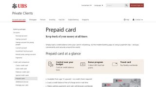 Prepaid card: Credit card that can be loaded with money | UBS ...