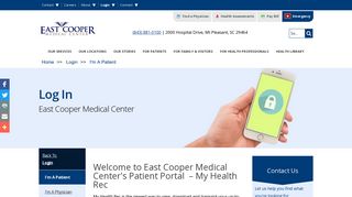 I'm A Patient | Health Care at East Cooper Medical Center