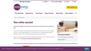 Your online account - Co-op Energy