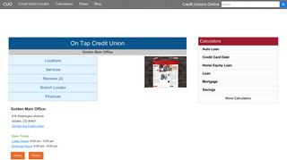 On Tap Credit Union - Golden, CO - Credit Unions Online