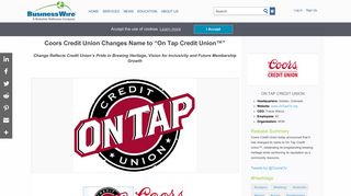 Coors Credit Union Changes Name to “On Tap Credit Union ...