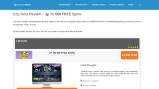 Cop Slots | Get Up To 500 FREE Spins On Sign Up - Boomtown Bingo