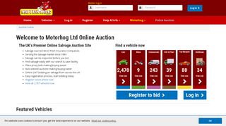 Welcome to Motorhog Ltd - UK's Premier Online Salvage Auction Site
