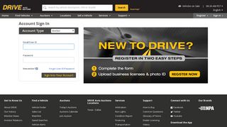 Sign In - Member - DRIVE Auto Auctions