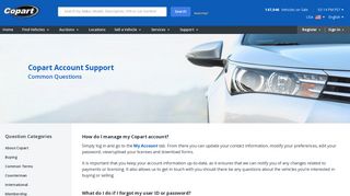Online Auto Auction - Help and Support Center - Copart USA