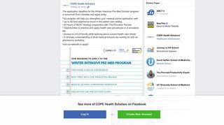 The application deadline for the Winter... - COPE Health Scholars ...