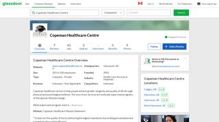 Working at Copeman Healthcare Centre | Glassdoor.ca