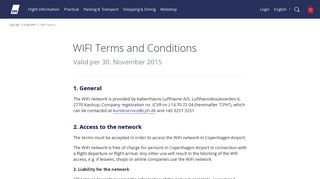 WIFI Terms and Conditions - Københavns Lufthavn