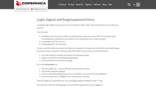 Login, logout and forgot password form - Copernica Email Marketing ...