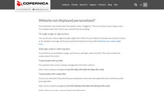 Website not displayed personalized? - Copernica Email Marketing ...