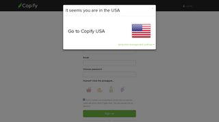Sign up for a free Copify account