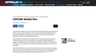 COPLINK Mobile Plus - Officer