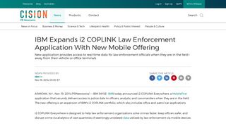 IBM Expands i2 COPLINK Law Enforcement Application With New ...