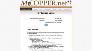 Login - MyCopper.net