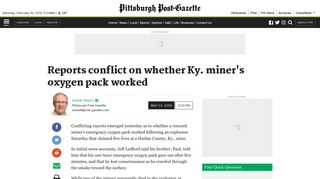 Reports conflict on whether Ky. miner's oxygen pack worked ...