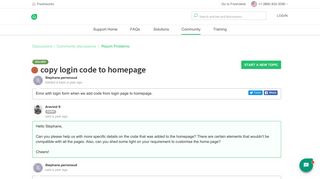 copy login code to homepage : Freshdesk
