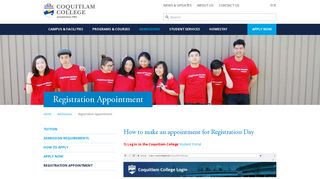 Registration Appointment - Coquitlam College