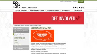 Volunteer on campus - Douglas College