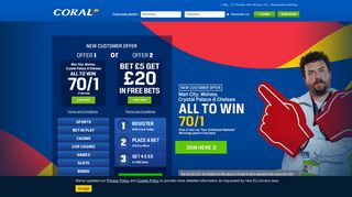 Coral: Sign Up for Free Bets & Gaming Offers