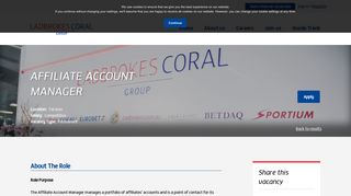 Affiliate Account Manager - The Ladbrokes Coral Group