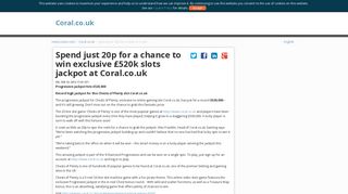 Spend just 20p for a chance to win exclusive £520k slots jackpot at ...
