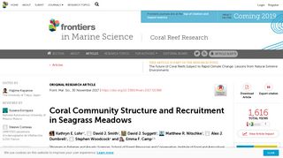 Frontiers | Coral Community Structure and Recruitment in Seagrass ...