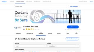 Working at Cordant Security: Employee Reviews | Indeed.com