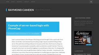 Example of server-based login with PhoneGap - Raymond Camden