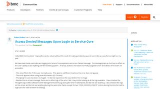 Access Denied Messages Upon Login to Service Core | BMC ...