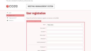 Meeting Management System - Log in - CORE