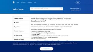 How do I integrate PayPal Payments Pro with CoreCommerce?