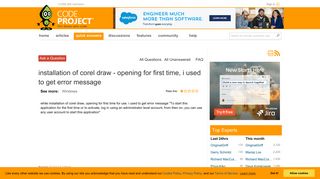 [Solved] installation of corel draw - opening for first time, i ...