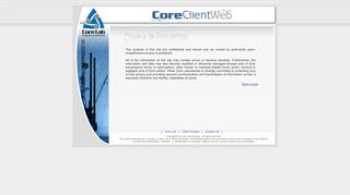 Privacy & Disclaimer - Core Client Web - Core Laboratories