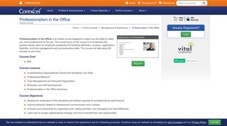 Professionalism in the Office Online Course - Corexcel