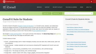 Cornell G Suite for Students | <span class=