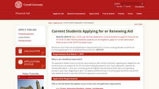 Current Students Applying for or Renewing Aid | Financial Aid