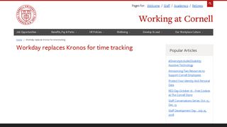 Workday replaces Kronos for time tracking - Cornell University ...