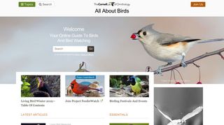 Online bird guide, bird ID help, life history, bird sounds from Cornell
