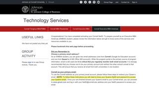 Technology Services - Johnson at Cornell University - CampusGroups