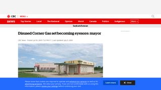 Disused Corner Gas set becoming eyesore: mayor | CBC News