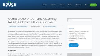Cornerstone OnDemand Quarterly Releases: How Will You Survive ...